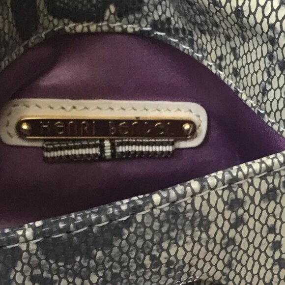 HENRI Bendel NEW The DEB Leather Wristlet Clutch Bag Snake Print Multi Zipper - Picture 8 of 16